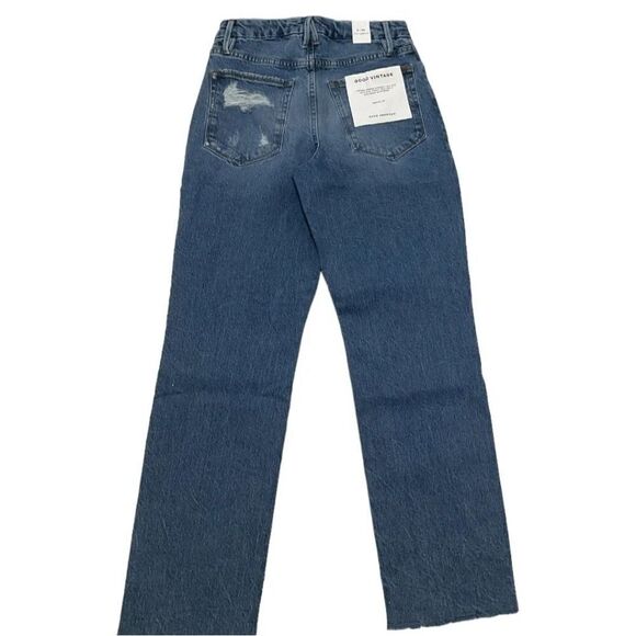 NWT Good American 4/27 Hi-Rise Straight Leg Blue Denim Jeans - Picture 4 of 5
